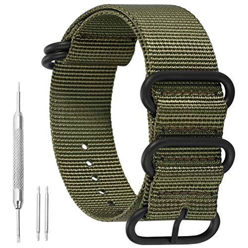 24mm ejército Prima del Verde del Estilo de la Robusto exótica Nylon Suave Tipo Reloj Pulsera de los Hombres del Deporte