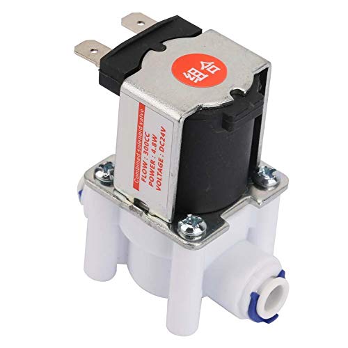 24V Válvula solenoide de aguas residuales, 1/4 electrovalvula solenoide de conexión rápida 300CC para purificador de agua, tipo normalmente cerrado