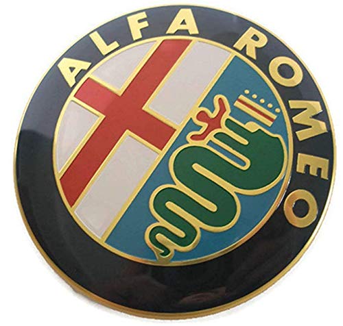 888 2 Emblemas escudo Alfa Romeo oro logo 74 mm capó delantero trasero emblema Oro 147 156 159 Brera Mito metal