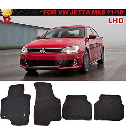 Accesorios Byolpmkk-Jiajia 4 PCS del piso del coche esteras de la estera de la alfombra cofia de nylon de goma Copia de seguridad delantero posterior for VW Jetta A6 Vento 2011-2018 LHD