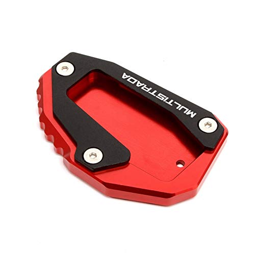 / Ajuste para - Ducati/Multistrada 950 1100 1200 1200S 1200GT 1260 GT New Kickstand Pie De Pie Soporte De La Extensión Placa De Soporte Accesorios (Color : Red)