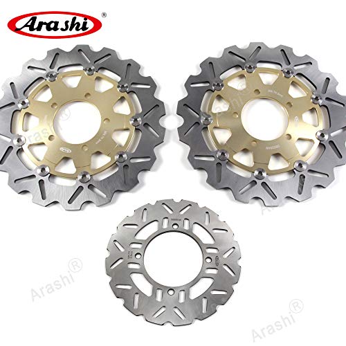 Arashi Rotores de disco de freno delantero trasero para KAWASAKI Z750 / ABS 2007-2012 Accesorios para motocicletas Z 750 2008 2009 2010 2011 Oro Z750R 11-12 Versys 1000 12-14