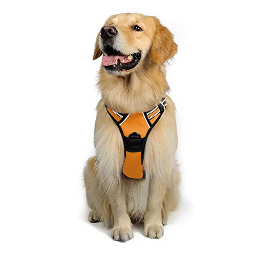 Arnes Perro Grande, Arnes de Perro Antitirones Cómodo Chaleco Ajustable Correa al Cuello y Pecho para Perros Labrador Material Duradero Transpirable con Cinta Reflectante Adaptarse a Ejercer Externo