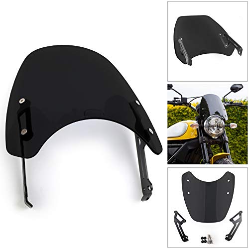 Artudatech Moto Parabrisas, Motocicleta Delantero Parabrisas Deflector de Viento Windshield para DUCA-TI Scrambler 2015-2020 (excepto Cafe Racer y modelo 1100)