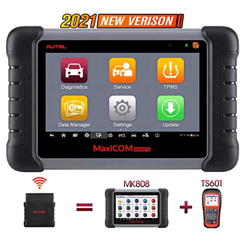 Autel MaxiCOM MK808TS Herramienta Multimarca de Diagnosis Android con Restablecimiento Servicios Aceite Freno Batería SAS DPF IMMO y Servicio TPMS Completo (superior MK808BT)