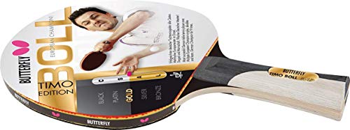 Butterfly Timo Boll Gold - Juego profesional de 2 raquetas de ping pong (incluye 2 fundas para drive y 2 3 pelotas ITTF R40)