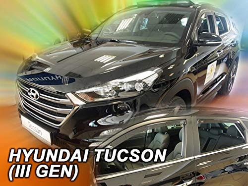 Car Lux AR05623 - Derivabrisas Deflectores de Aire Cortavientos de Ventanillas Kit Delanteros y Traseros para Hyundai Tucson a Partir de 2015-