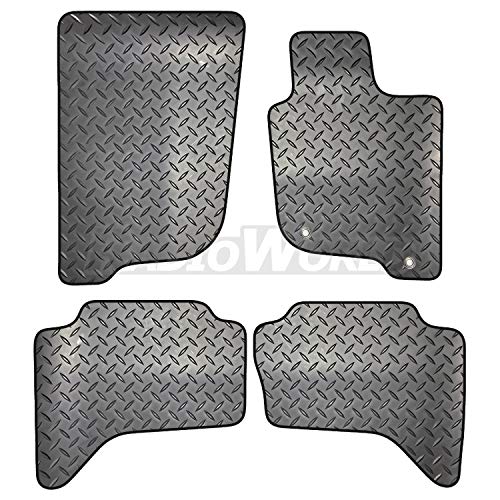 Carsio ZCUT-1186-(40 x 2) Alfombrillas de Goma a Medida, 4 Piezas, 2 Clips para Adaptarse – Mitsubishi L200 2006-2015, Color Negro