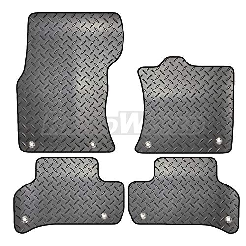 Carsio ZCUT-3571-(40 x 8) - Juego de Alfombrillas de Goma a Medida (8 Clips para Adaptarse a Jaguar XE 2015 en adelante, Color Negro