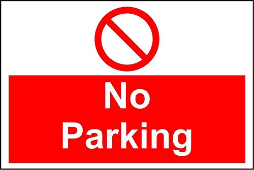 Cartel de Aluminio de 3 mm con Texto en inglés No Parking, 400 mm x 300 mm