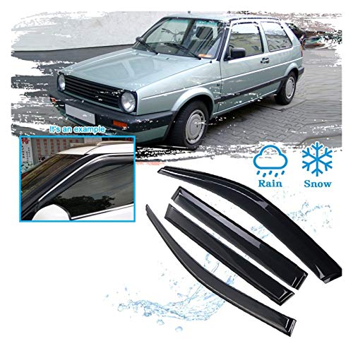 CGDD Deflectores de Viento Accesorios para Ventanas De Automóviles para Volkswagen para VW Golf 1983~1990 2 MK2 19e 1g Rain Guard Deflector Tolding Twnings Shelters 1984 1985 1986 Visera Lateral