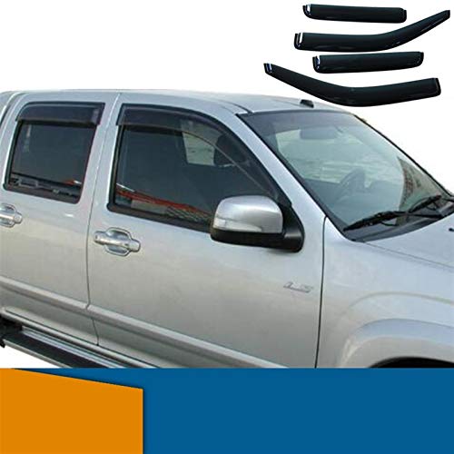 CGDD Deflectores de Viento Deflectores De Ventanas Laterales para Isuzu D-MAX DMAX 2007 2007 2009 2010 2010 2011 ABS Black Window Shield Sun Rain Flellectores Guardias Visera Lateral