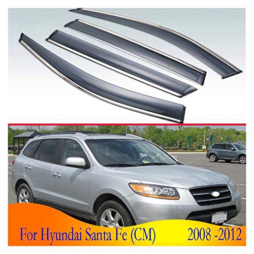 CGDD Deflectores de Viento para Hyundai Santa Fe (CM) 2008-2012 Accesorios para Automóviles De Plástico Exterior Velador Ventas De Ventilación Ventana Sun Rain Guard Visera Lateral