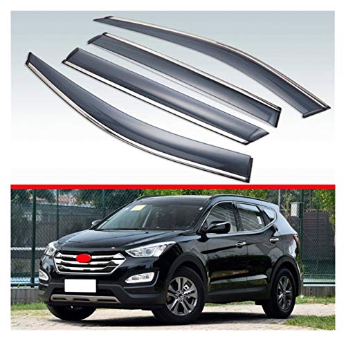 CGDD Deflectores de Viento para Hyundai Santa Fe IX45 2013 2014 2015 2016 Visera Exterior Cortinas De Ventilación Ventana Sol Protector De Lluvia Deflector Cortavientos para ventanilla