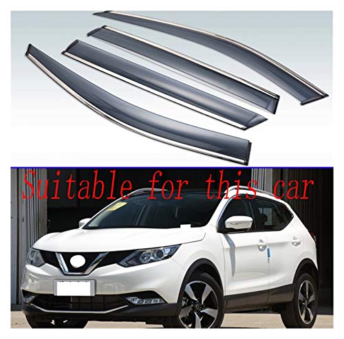 CGDD Deflectores de Viento para Nissan Qashqai Second Generation (J11) 2014-2019 Visera Exterior Ventas De Ventilación Ventana Sun Sun Rain Guard Deflector Cortavientos para ventanilla