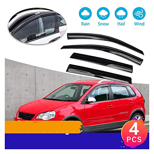 CGDD Deflectores de Viento para VW para Volkswagen Polo para MK4 9N 9N3 2004~2009 Devlectores de Ventanas de Visor Toldos de ventilación Guardia Deflector Shelters Shield Cortavientos para ventanilla