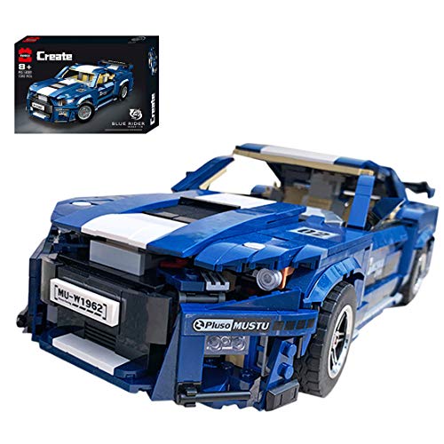 ColiCor Technic Sports Car Model, 1623pcs 1:10 Kits de modelismo de Coche Deportivo para Ford Mustang, Technic Modelo de Coche Deportivo Bloques, Compatible con Lego