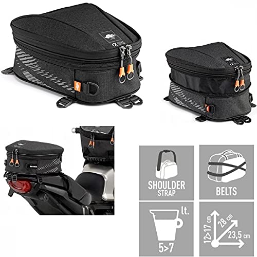 Compatible con DERBI Senda DRD EVO 50 SM SILLÍN Bolsa SILLÍN para Moto Scooter Bolsa para Rack Kappa FIJACIÓN Universal con 3 Correas Regulables