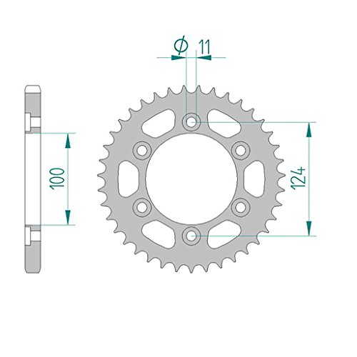 Couronne 50609-42 Acier #525 pour Ducati DS / SS 1000 2003-2006 | Ducati GT / SPORT 1000 2006-2010 | Ducati Monster / S 1000 i.e. 2003-2005 | Ducati Monster S4 916 2001-2003 | Ducati ST2 Sport Turismo 944 1997-2003 | Ducati ST3 Sport