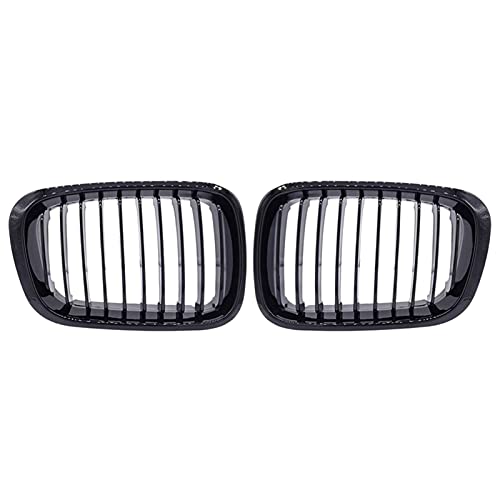 CoyiL - Rejilla de riñón para coche delantero y central, color negro, para B-MW 3-Series E46 Compact 325ti/328i/320i/316ti/330d 1998 1999 2000 2001 (negro brillante)