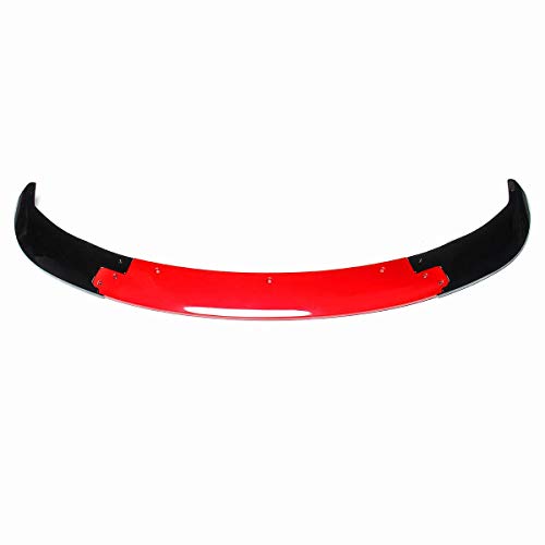 Cubierta de Paragolpes Delantero 3pcs Frente Brillante Negro Auto De Choque Protector Labial Body Kit Alerón Compatible con Tesla Model 3 2016-2019 (Color : Red+Black)