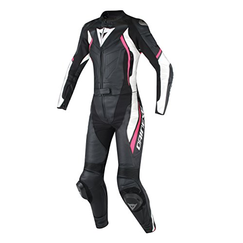 Dainese-AVRO D2 2 PCS LADY Monos, Negro/Blanco/Fuxia, Talla 48