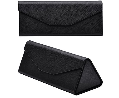 Da.Wa Funda rígida para gafas de sol, impermeable, de piel sintética, plegable, protector de gafas, estuche de almacenamiento para cosméticos