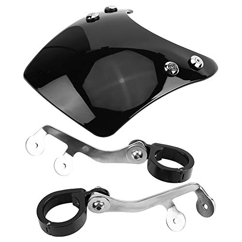 Deflector de viento para parabrisas de moto universal modificado (negro)