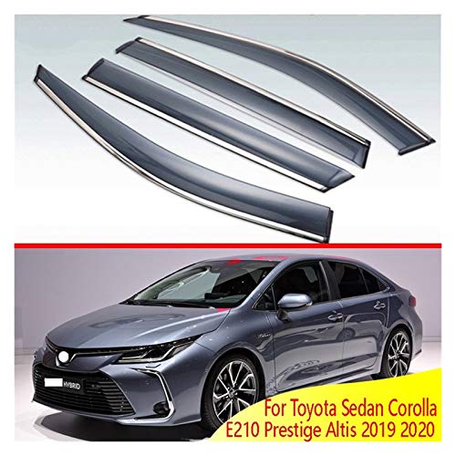 Deflectores de viento 4pcs Accesorios De Automóviles De Plástico Visa Exterior Ventas De Ventilación Ventana Sun Sun Rain Guard Deflector Para Toyota Corolla E210 Sedan 2019 2020 Aire Visera Lateral