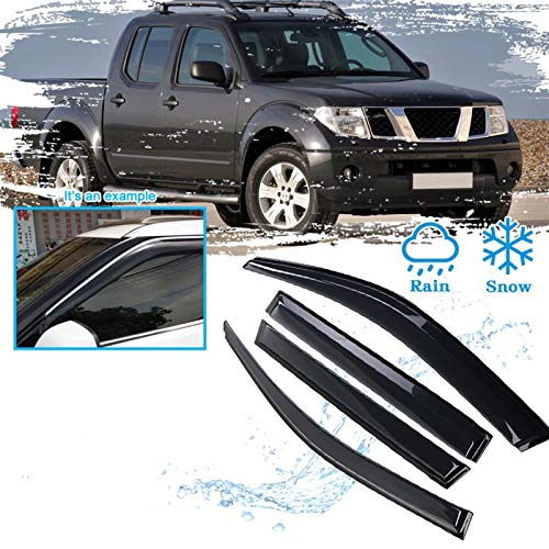 Deflectores de viento Accesorios Para Ventanas De Automóviles Para Nissan Navara NP300 D22 1998 ~ 2007 Desviador De Protector De Lluvia Desviador De Visores Refugios Sun Snow 1999 2000 Aire Visera Lat