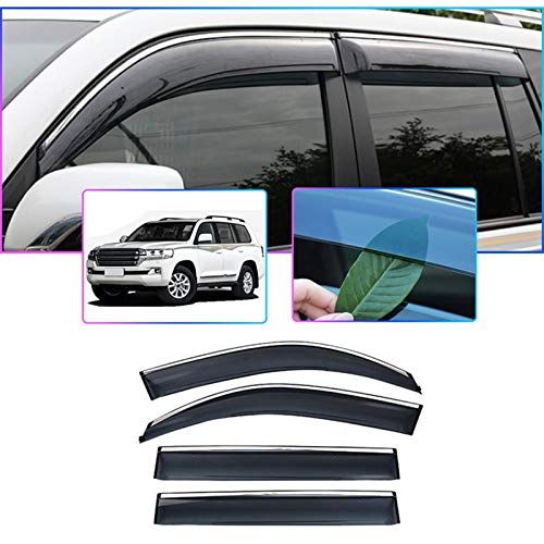 Deflectores de Viento Coche Humo Ventana Sol Rain Visera Deflector Guard Styling para Toyota Land Cruiser LC200-2018 Cortavientos para ventanilla