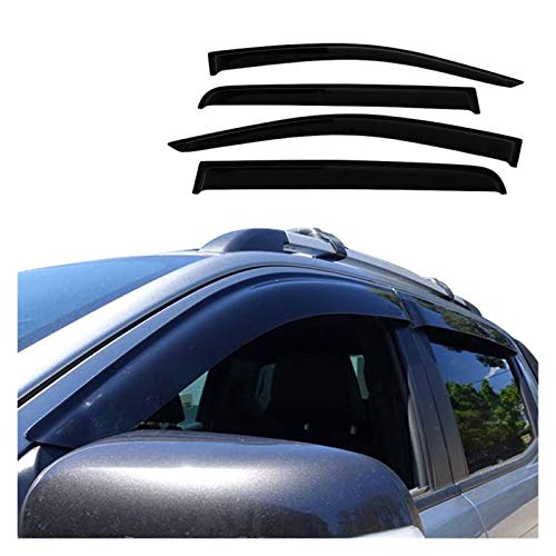 Deflectores de Viento Inyección Black Car Wind Visor Vent Shade Raver Sun Guard Deflector para Ford Ranger T7 T7 T8 25012-2019 Cabina Doble Cortavientos para ventanilla