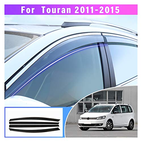 Deflectores de Viento para Volkswagen para VW TOURAN 2011 2012 2013 2014 2015 2015 Coche Styling Smoking Sun Sun Rain Visor Deflector Guard 4pcs Visera Lateral