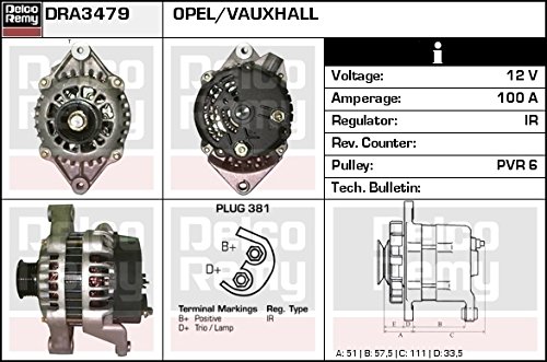 Delco Remy dra3479 N Alternador