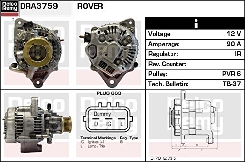 Delco Remy dra3759 Alternador