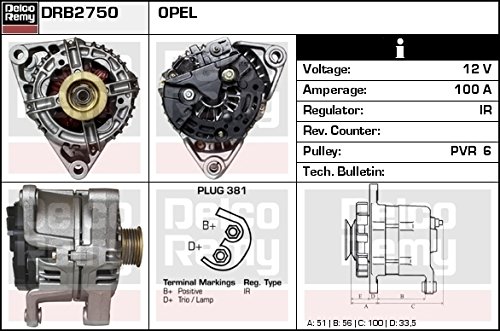 Delco Remy drb2750 Alternador