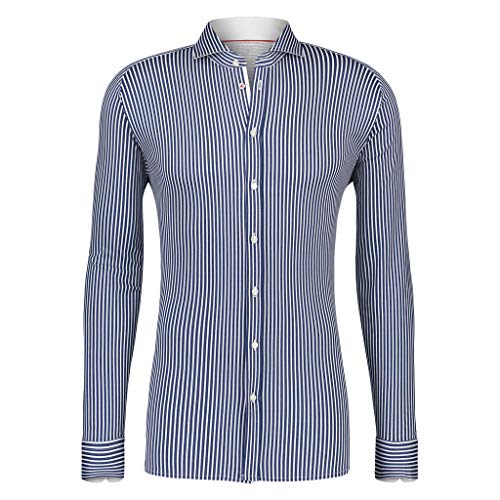 DESOTO 21108-3 - Camisa de manga larga para hombre con cuello de tiburón Indigo (54) XXL