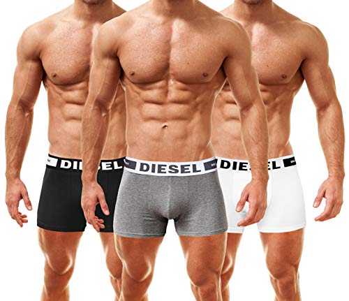 Diesel Calzoncillos tipo bóxer para hombre, 3 unidades Multigris. S