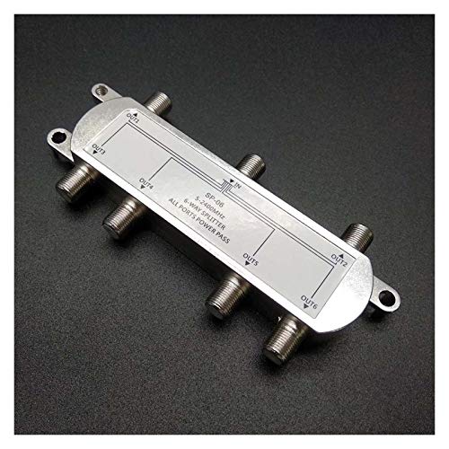 Divisor de enchufe F Distribuidor de la señal de la señal de la televisión por cable de la antena de satélite de 6 vías para SATV / CATV 5-2400MHz Receptor satelital para SATV / CATV para TV, satélite