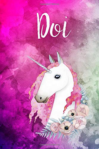 Doi: Cute Unicorn Notebook Writing Journal for Girls,6x9 dimension|200pages,Personalized With Japanese Name,  Personalized Writing Journal,Notebook ... Notebook/Journal Gift,Japanese female name