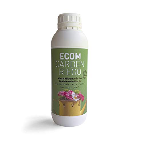 ECOM Garden RIEGO Abono Micronutrientes Líquido Revitalizante. Concentrado1L, Producción Limitada. Jardinería y fertilización ecológica