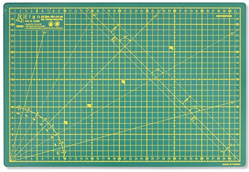 Elan Base de Corte A3 Verde, Alfombrilla de Corte para Patchwork, Base de Corte Autocicatrizante, Tabla de Corte Costura, Alfombrilla Corte Autorregenerable, Alfombra de Corte 44cm x 30cm