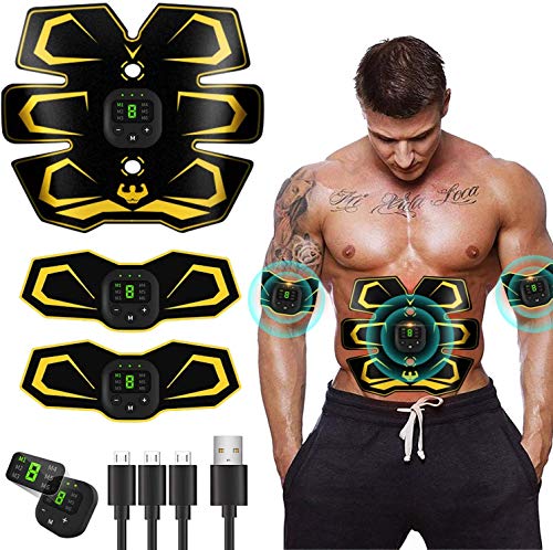 EMS Estimulador Abdominales USB 3 in 1,Electroestimulador Muscular Abdominales,Recargable Estimulación Muscular Masajeador Eléctrico