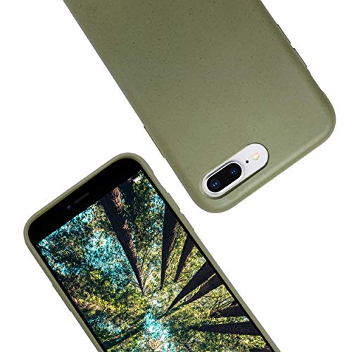 eplanita Eco Funda para iPhone 7 Plus and 8 Plus, Biodegradable Fibra de la Planta y TPU Suave, Cubierta de Protección contra Caídas, Ecológico y Residuo Cero (iPhone 7/8 Plus, Caqui)