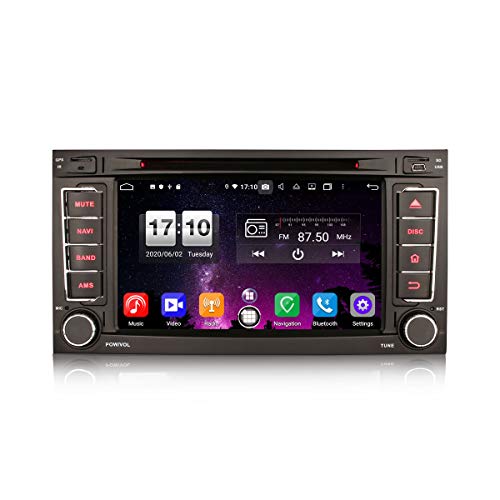 ERISIN 7 Pulgadas Android 10.0 Estéreo de Automóvil para VW Touareg T5 Multivan Soporte GPS Sat Nav Carplay Android Auto DSP Bluetooth A2DP WiFi 4G Dab + TPMS DVB-T / T2 Octa Core 4GB RAM + 64GB ROM