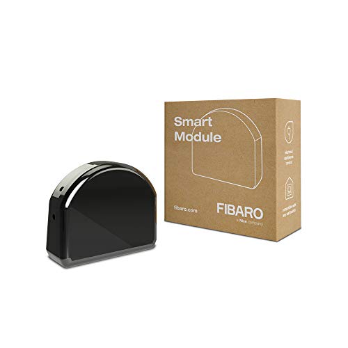 Fibaro Single Smart Module/Z-Wave Plus Single Channel Dry Contact Smart Switch for one Device, FGS-214 Black