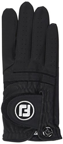 FootJoy WeatherSof - Guante para hombre, Zurdo, se pone en la mano derecha, color Negro, talla M