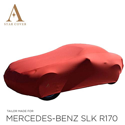 Funda DE Coche para EL Interior A Medida Mercedes-Benz SLK-Class (R170) | Rojo Cubierta DE Coche Interior | Lona Garaje para Auto | Funda DESCAPOTABLE, Coche CLÁSICO, Coche Deportivo | Entrega RÁPIDA