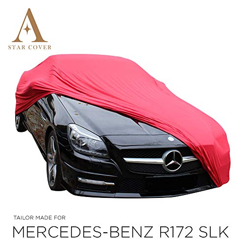 Funda DE Coche para EL Interior A Medida Mercedes-Benz SLK-Class (R172) | Rojo Cubierta DE Coche Interior | Lona Garaje para Auto | Funda DESCAPOTABLE, Coche CLÁSICO, Coche Deportivo | Entrega RÁPIDA