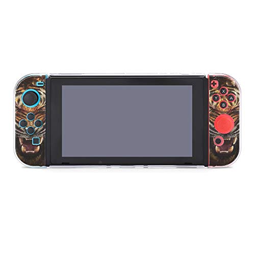 Funda protectora para Nintendo Switch, dientes de agresión de tigre con fragmentos de vidrio duradero para Nintendo Switch y Joy Con